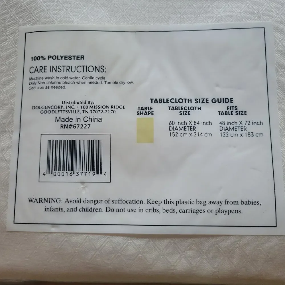 Vtg Tablecloth 60x84